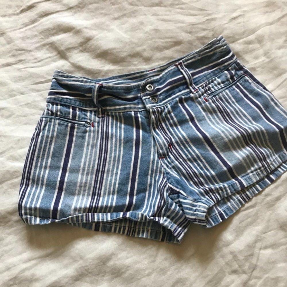 Vintage 70s-80s Camp Beverly Hills Striped Mini Shorts